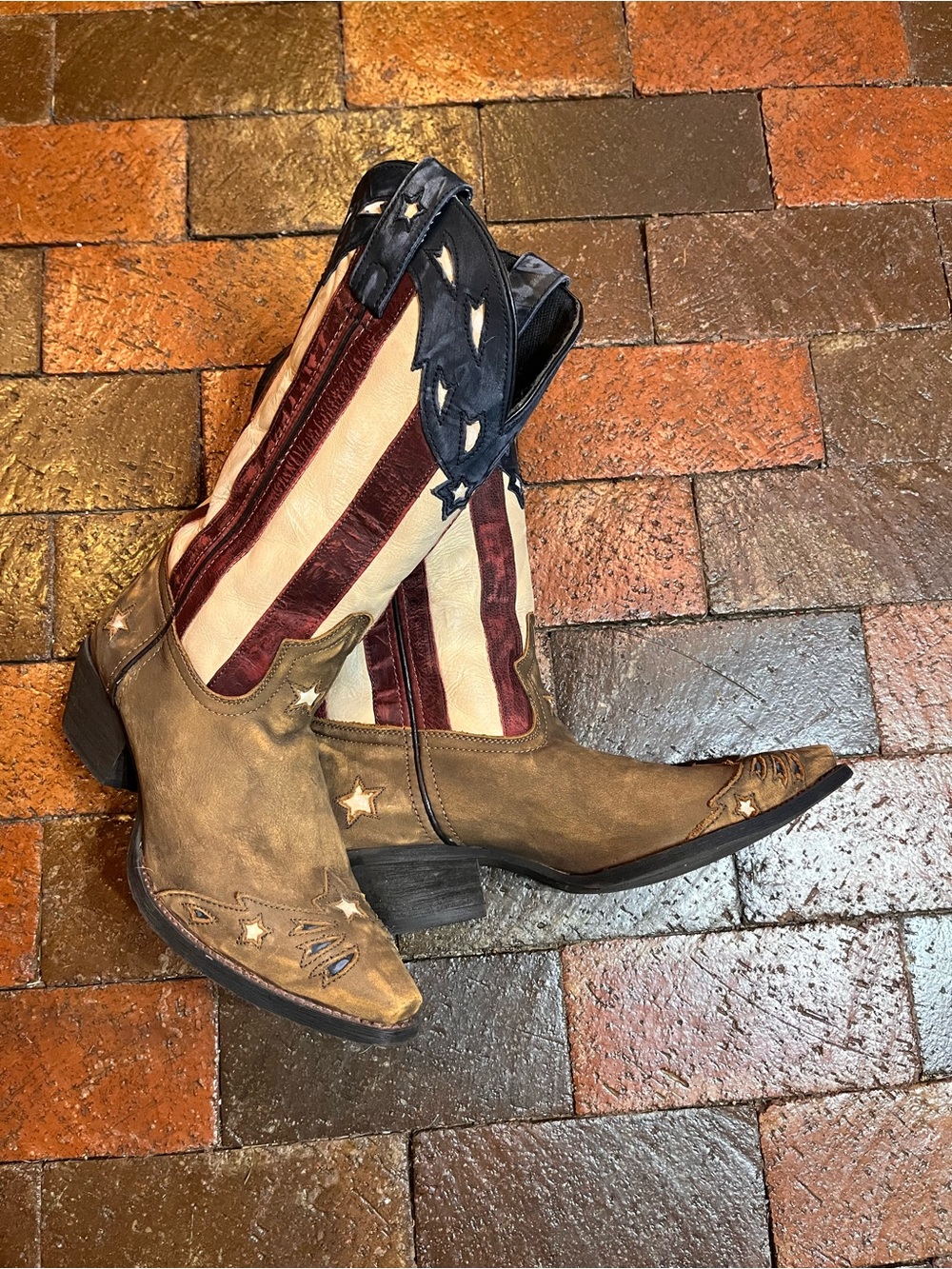 Laredo Women’s leather western boots Stars and Stripes size 10M patriotic - Picture 6 of 12
